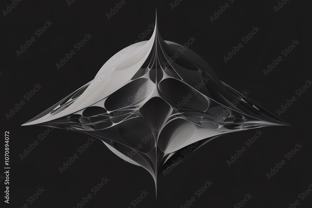 Poster abstract geometric form: a mesmerizing abstract geometric form, crafted from intricate patterns and 