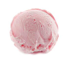 Scoop of yummy ice cream isolated on white