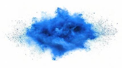 Fototapeta premium Vibrant Blue Powder Explosion on White Background
