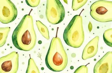 Gardinen Küche Muster  seamless pattern of avocado  © Irina