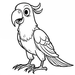 Fototapeta premium Playful Parakeet Bird Coloring Page for Kids