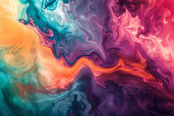 Fototapeta premium A vibrant abstract swirl of colors, showcasing a blend of warm and cool tones in dynamic motion.