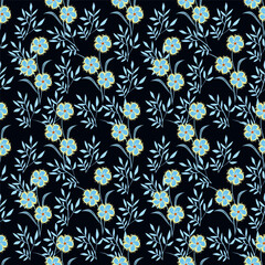 Ditsy Flowers Seamless Pattern. Fashionable print for textiles, wallpaper and packaging.