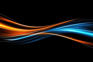 Abstract Background with Flowing Orange and Blue Lines