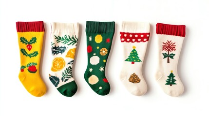 Festive Christmas Stockings Holiday Socks Xmas Decor Winter Season
