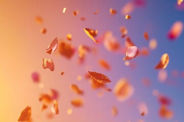 A bunch of leaves blowing in the wind, ideal for use in autumn-themed designs and illustrations