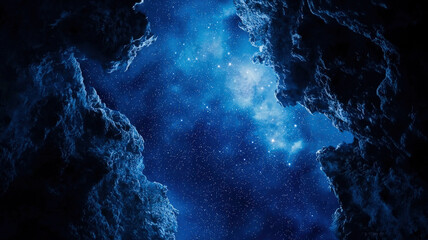 Obraz premium A starry dark sky with twinkling stars, creating a serene and mystical atmosphere