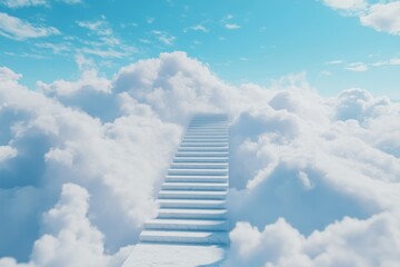 Serene Stairway Among the Clouds
