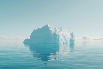 Serene Iceberg in Calm Blue Waters