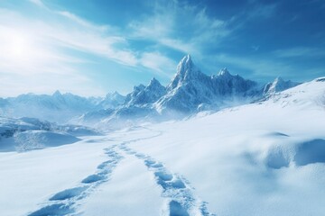 Serene Winter Landscape with Snowy Peaks