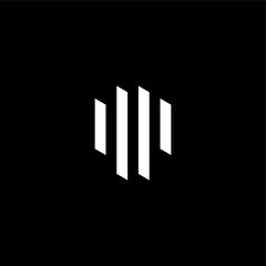 minimalist Letter QP or PP logo concept vector icon