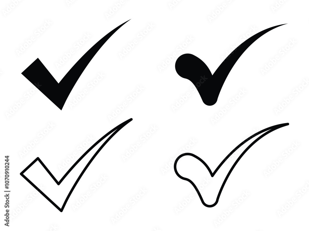 Poster check mark icon vector for web and mobile app. tick mark sign and symbol. check mark vector icon. ch