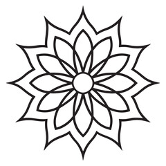 Obraz premium Mandala line art Silhouette 