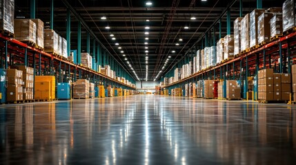 Organized Industrial Warehouse with Loading Docks