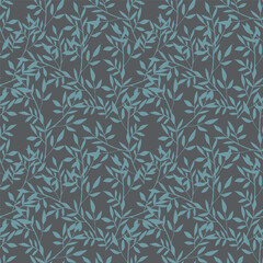 seamless pattern with branches and leaves