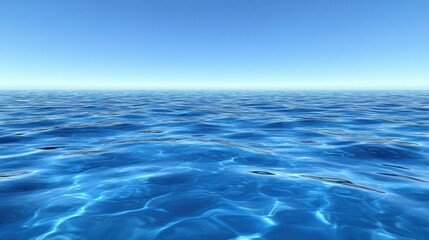 Fototapeta premium Calm blue ocean water with clear sky.