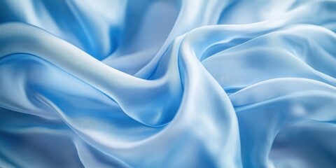Fototapeta premium High-quality image of blue silk fabric in close-up view