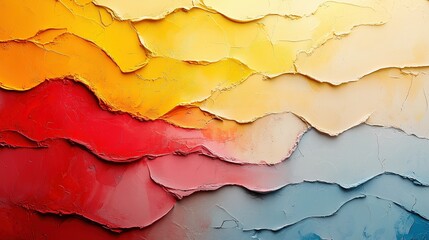 Abstract Colorful Waves of Paint