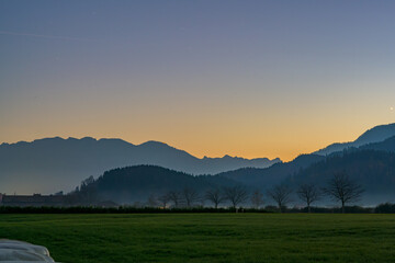 Abendstimmung über dem Rupertiwinkel