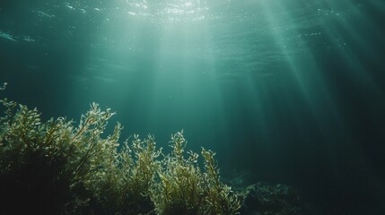 Obraz premium Muted seafoam green with light, random white speckles for a subtle underwater vibe.