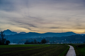 Abendstimmung über dem Rupertiwinkel