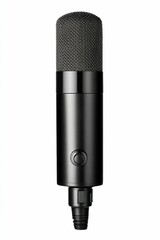 Black microphone with a button and a grille.