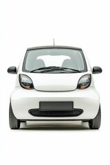 Fototapeta premium White car front view isolated background.