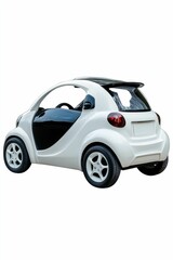 White car with black accents isolated.