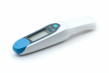 Digital thermometer with blue and white colors.