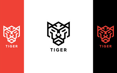 Tiger Head simple icon black color
