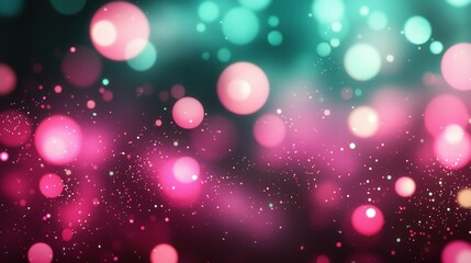abstract background with neon-glow orbs, soft pink and teal tones, glossy finish, smooth and blurred background, minimalistic layout