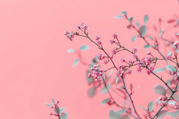 A single pink flower is set against a pink background, perfect for adding a pop of color to any design