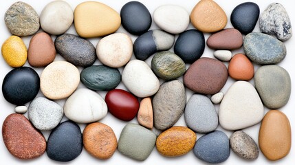 Colorful Smooth River Rocks Stones Pebbles Natural Texture Background
