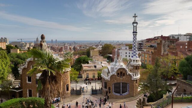 barcelona skyline shot from parc guell