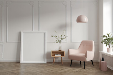 Fototapeta premium Herringbone Wood Flooring in Elegant Room