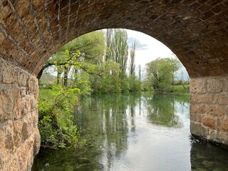 Historic stone bridge on the river Zrmanja, Kastel Zegarski (Velebit Nature Park, Croatia) - Povijesni kameni most na rijeci Zrmanji, Ka&scaron;tel Žegarski (Park prirode Velebit, Hrvatska)