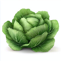 Obraz premium A cabbage stylized isolate icon with leaves, realistic, photo grade, white background