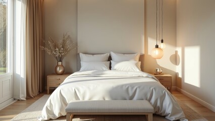 Luxurious and Serene Guest Bedroom with Minimalist Design