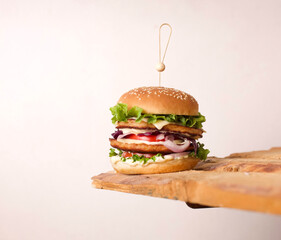 hamburger on a plate