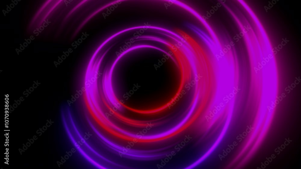 Poster luminous swirling glowing circles. computer generated 3d render