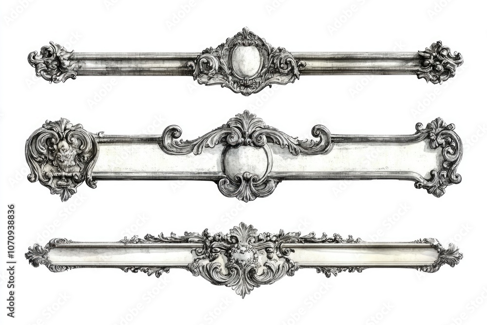 Poster a collection of ornate picture frames in various shapes and sizes