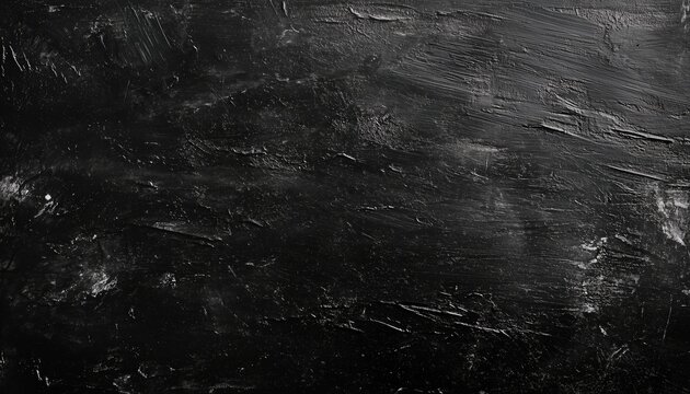 Weathered Black Grunge Texture With Dust Overlay On White Background. Dark And Grainy Texture With Torn Graininess Pattern And Grain Noise Particles.