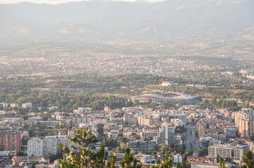 aerial view of the city of Skopje