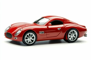 Naklejka premium Red sports car on white background.