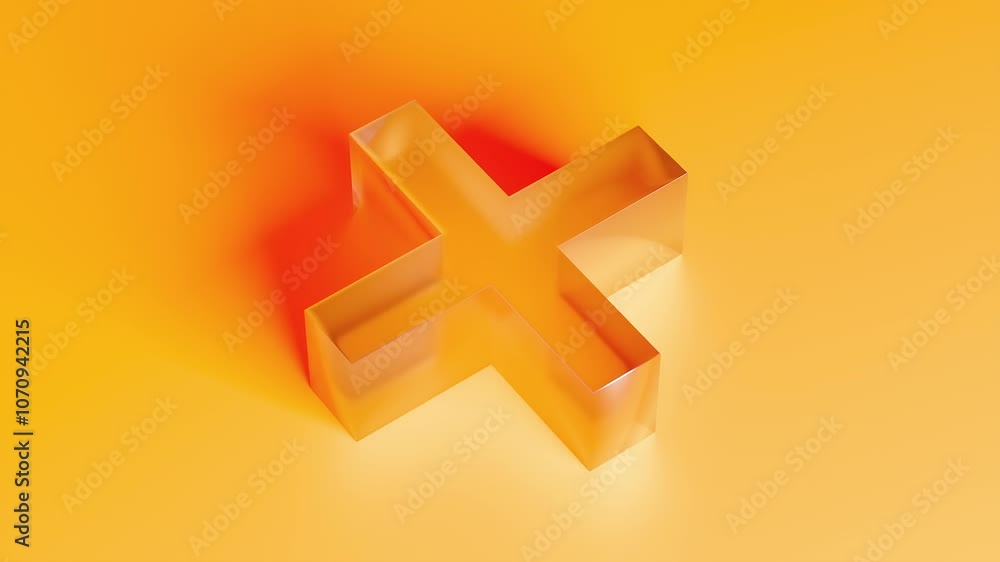 Aufkleber 3d render plus sign. computer generated