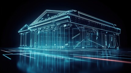Futuristic 3D Building Model with Gigapixel Details