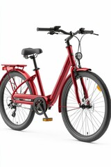 Fototapeta premium Red bicycle with black tires and seat.