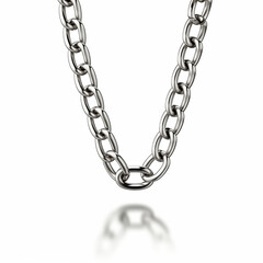 Obraz premium Silver Chain Link Isolated on White Background