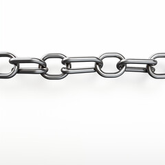 Obraz premium Metal Chain Links Close Up Isolated on White Background