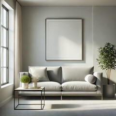 Modern Minimalist Living Room with Clean Lines and Natural Light